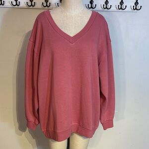 Jackson Rowe V-Neck Taurus Sweatshirt in Dusty Rose Size Small